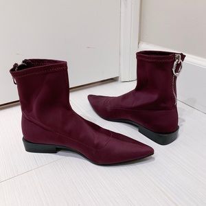 ZARA Burgundy Purple Sock Boots